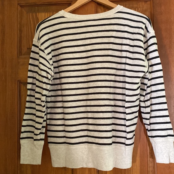 JCREW CHEERS SWEATSHIRT CREW SMALL S STRIPED FRENCH TERRY - Picture 3 of 3